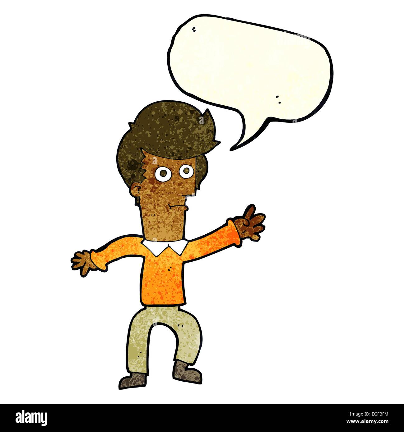 cartoon man waving with speech bubble Stock Vector Image & Art - Alamy