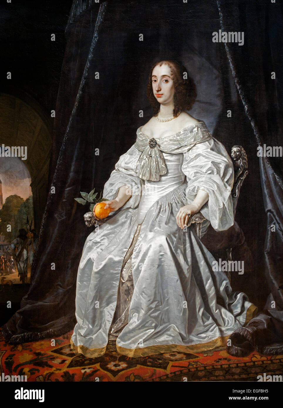 Mary Stuart Princes of Orange as widow of William II 1662 Bartholomeus van der Helst 1613-1670 Dutch Netherlands Stock Photo