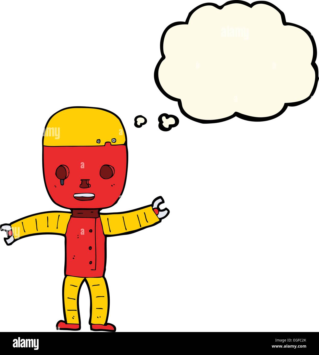 cartoon robot with thought bubble Stock Vector Image & Art - Alamy