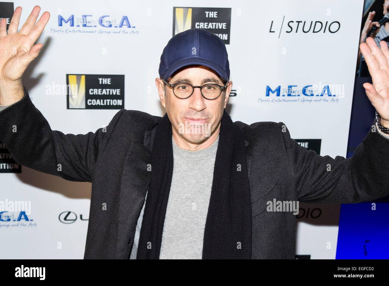 New York, NY, USA. 23rd Feb, 2015. Jerry Seinfeld at arrivals for The Creative Coalition Hosts COP SHOW Premiere, Carolines on Broadway, New York, NY February 23, 2015. Credit:  Patrick Cashin/Everett Collection/Alamy Live News Stock Photo