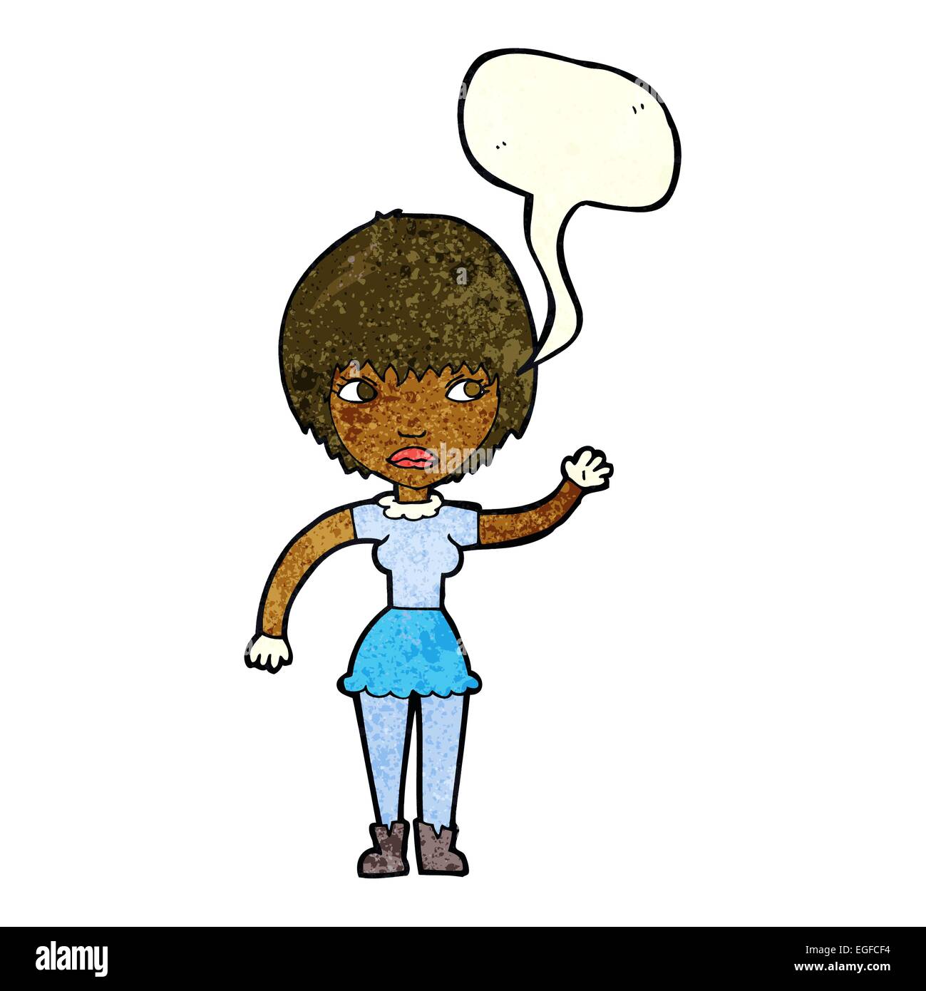 cartoon waving woman with speech bubble Stock Vector Image & Art - Alamy