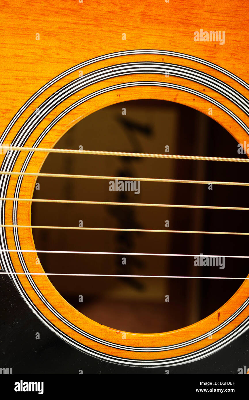 Close up of Guitar Strings Stock Photo