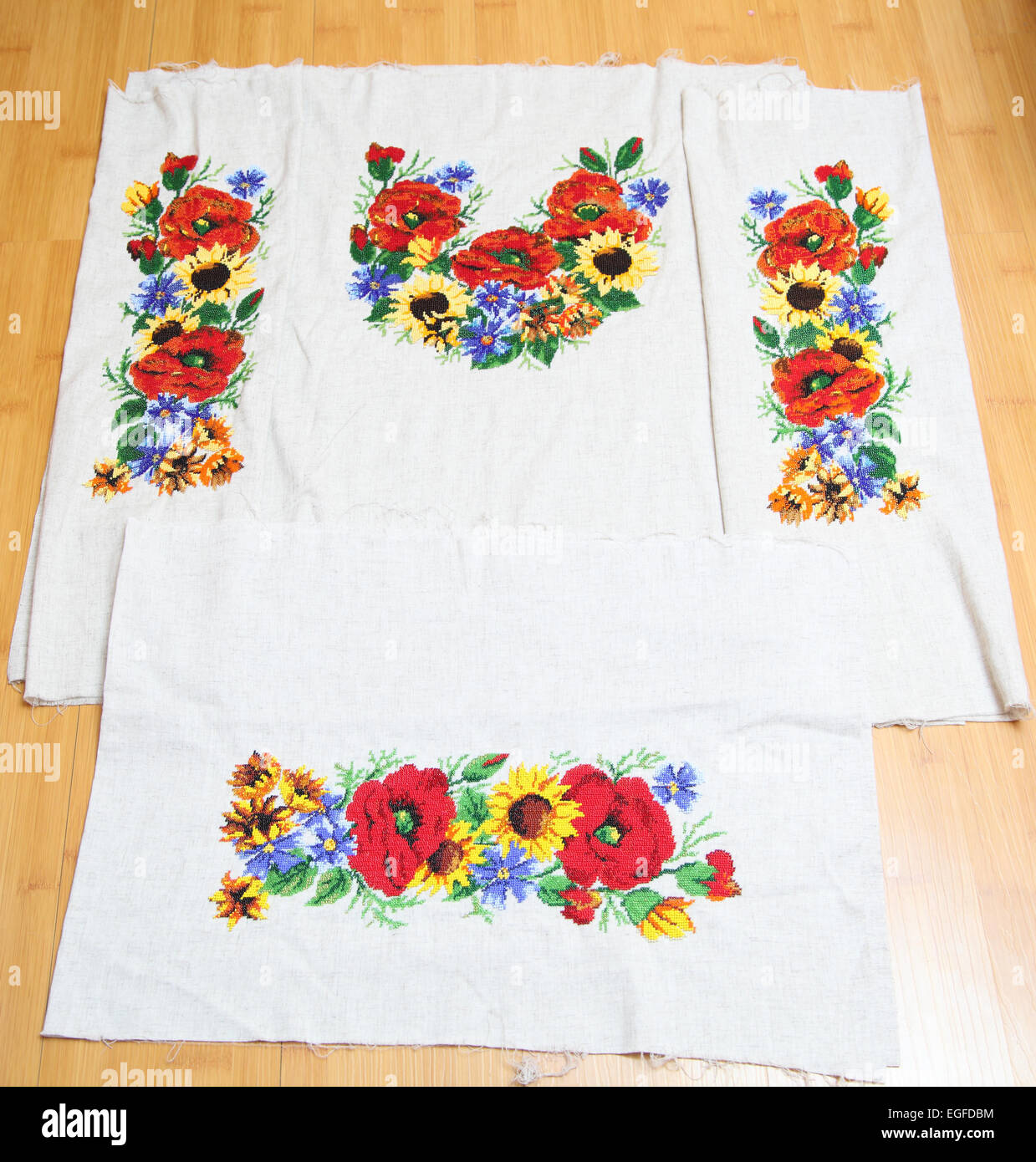 Ukrainian embroidery pattern beading Stock Photo