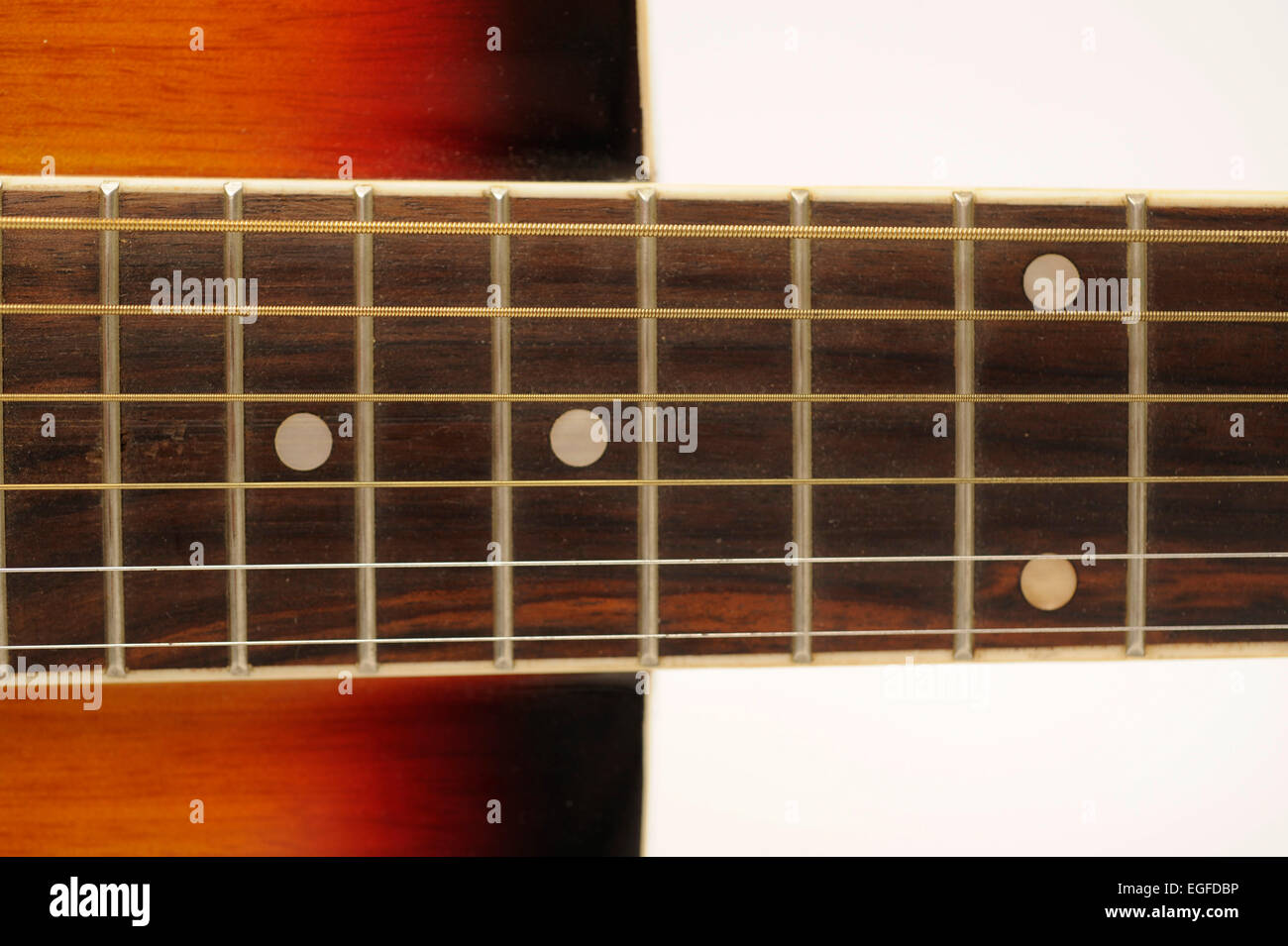 Close up of Guitar Strings Stock Photo