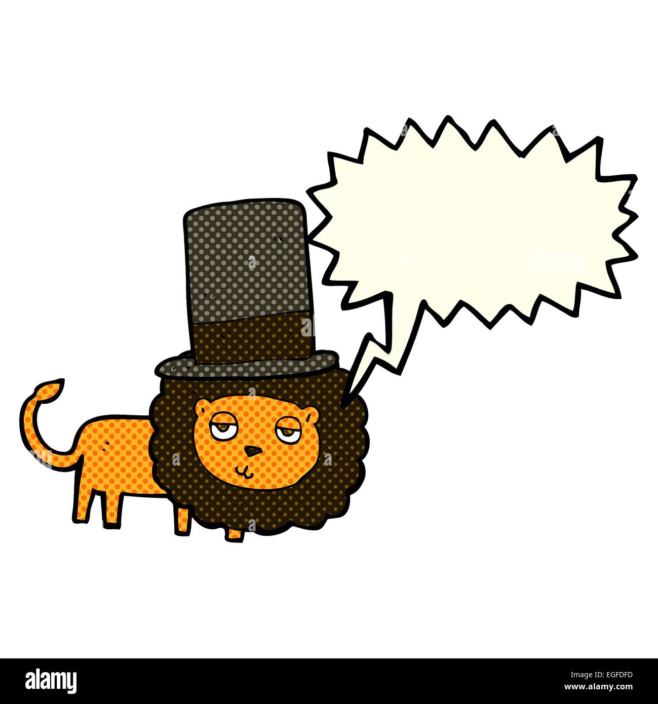 cartoon lion in top hat with speech bubble Stock Vector Image & Art - Alamy