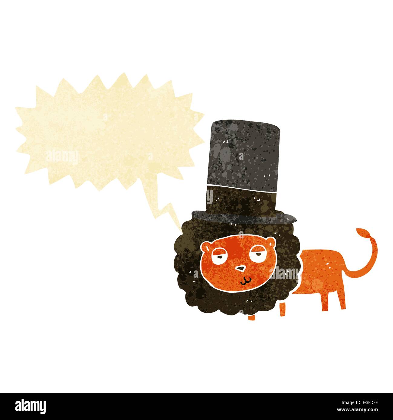 cartoon lion in top hat with speech bubble Stock Vector Image & Art - Alamy