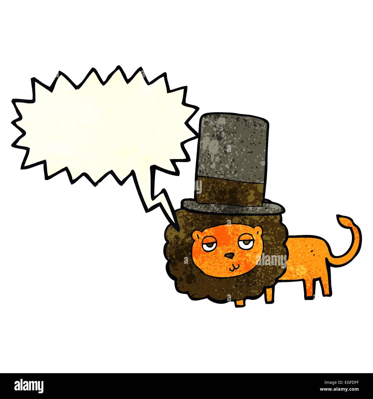 cartoon lion in top hat with speech bubble Stock Vector Image & Art - Alamy