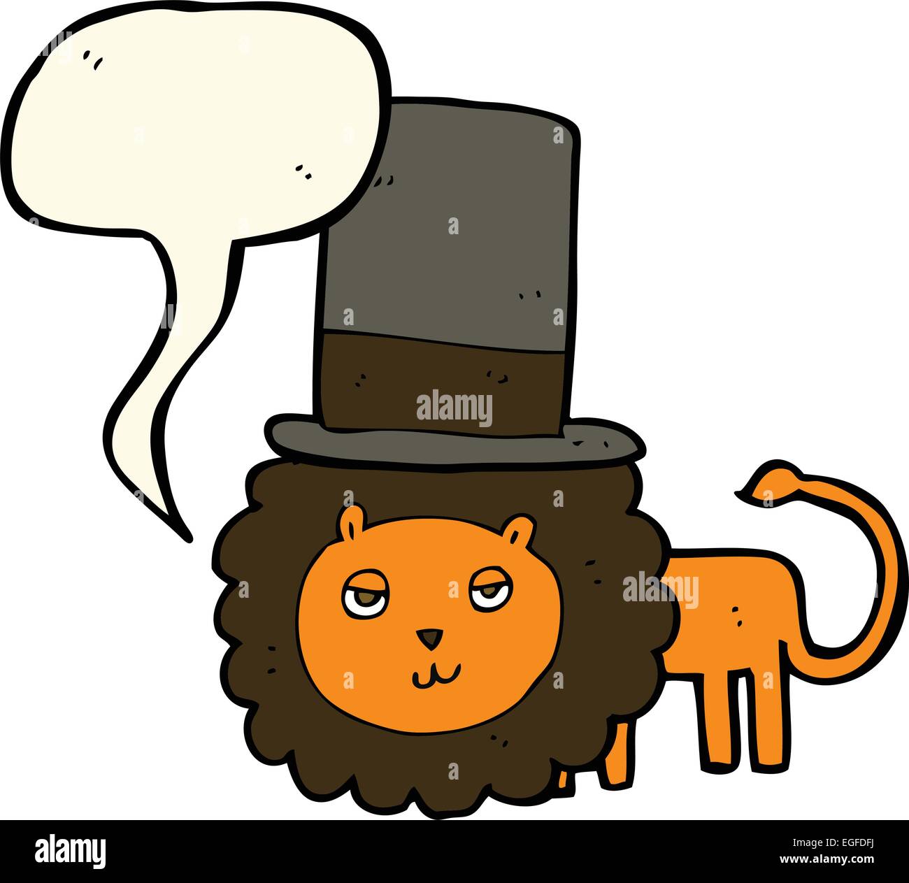 cartoon lion in top hat with speech bubble Stock Vector Image & Art - Alamy