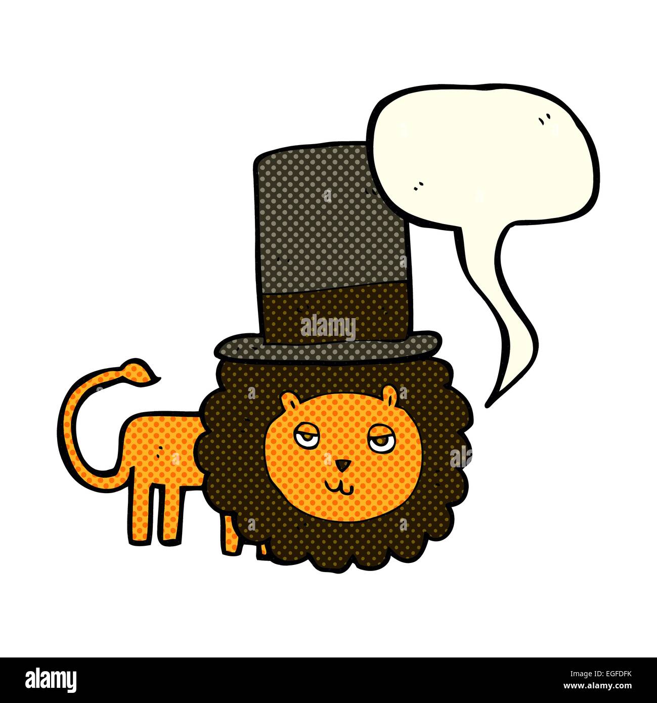 cartoon lion in top hat with speech bubble Stock Vector Image & Art - Alamy