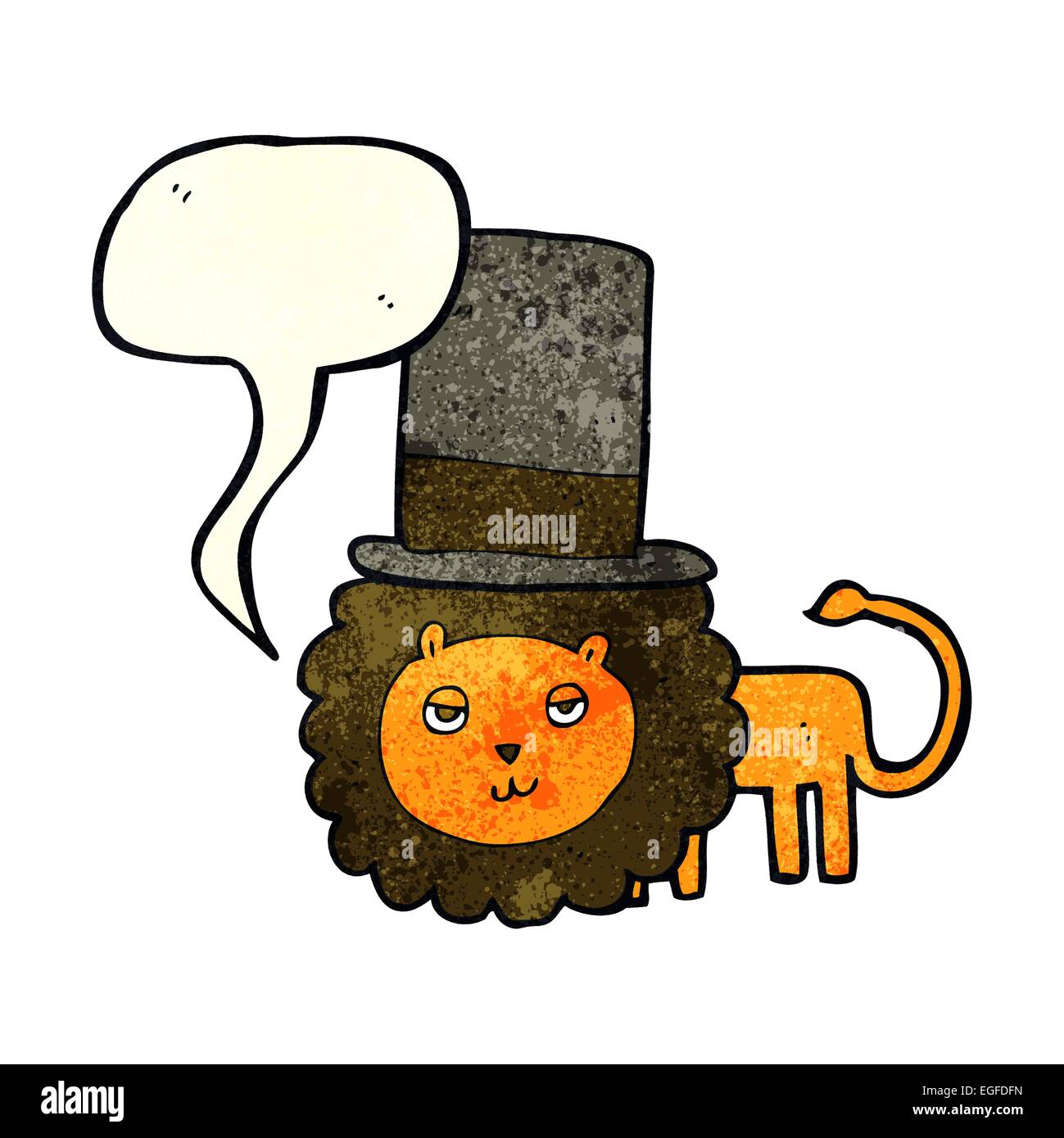 cartoon lion in top hat with speech bubble Stock Vector Image & Art - Alamy