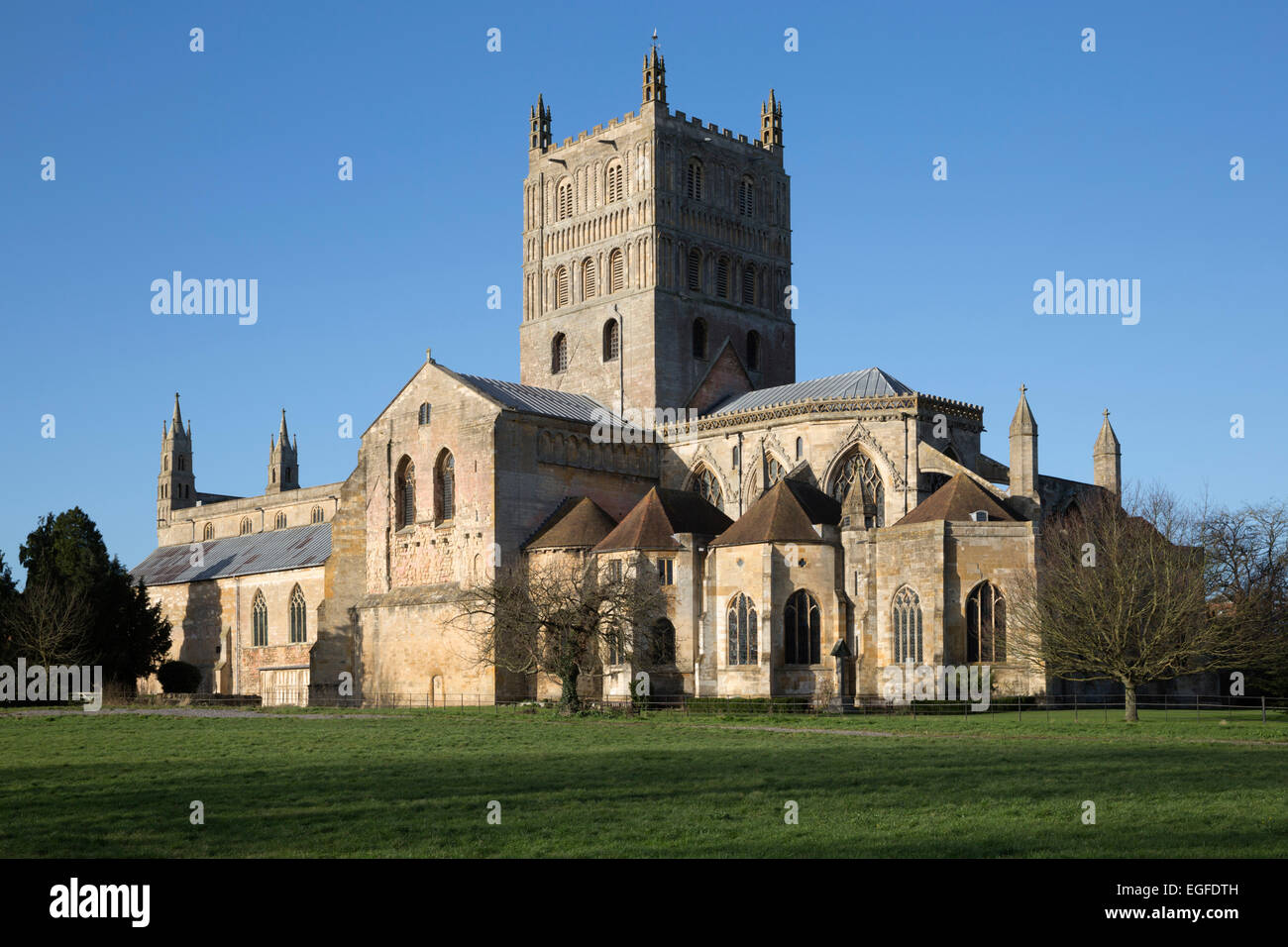 Tewkesbury Abbey (Abbey Church of St Mary the Virgin), Tewkesbury, Gloucestershire, England, United Kingdom, Europe Stock Photo