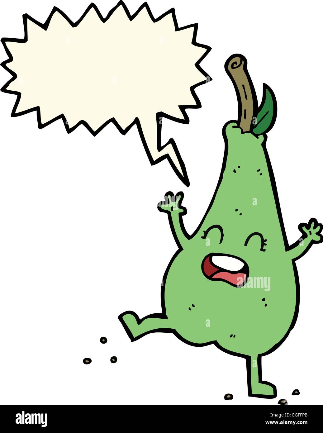 cartoon happy dancing pear with speech bubble Stock Vector Image & Art ...