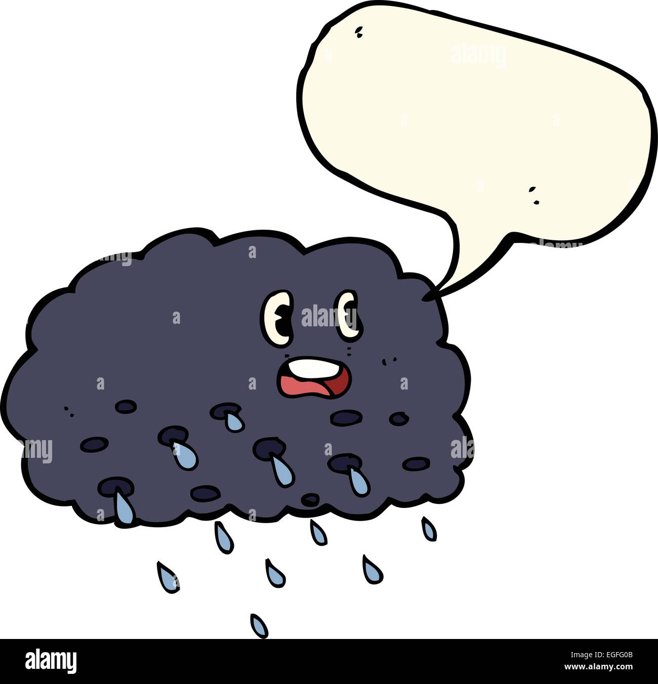 cartoon rain cloud with speech bubble Stock Vector Image & Art - Alamy
