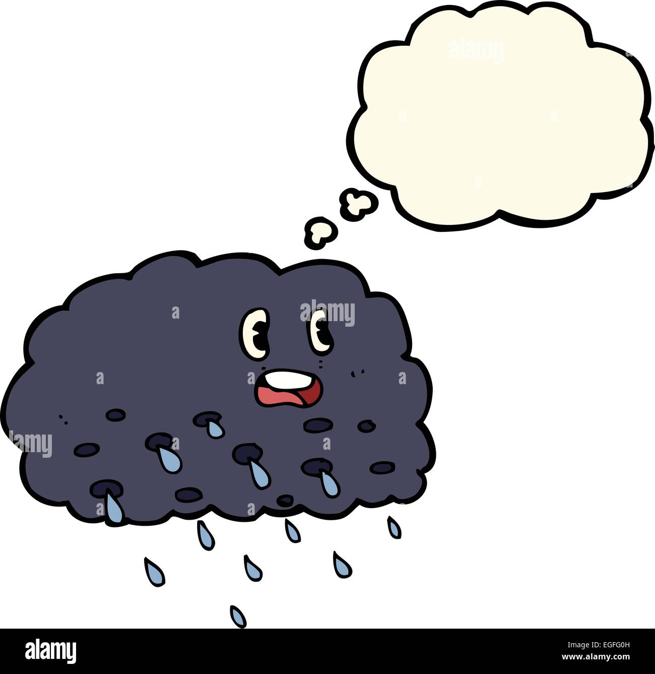 cartoon rain cloud with thought bubble Stock Vector Image & Art - Alamy