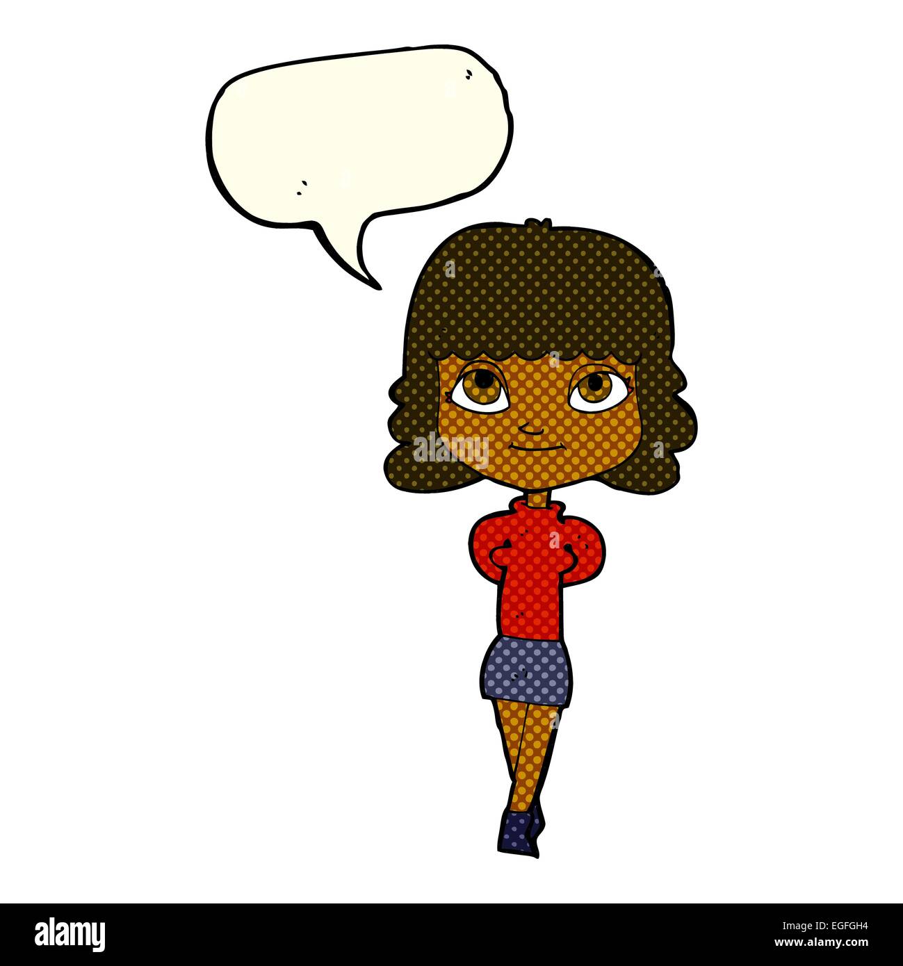 cartoon happy girl with speech bubble Stock Vector Image & Art - Alamy