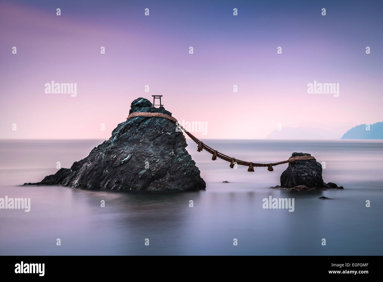 Ise, Japan at the Wedded Rocks of Futami. Stock Photo