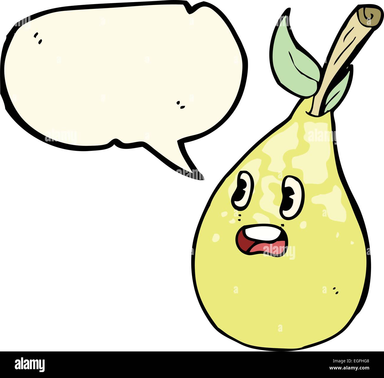 cartoon pear with speech bubble Stock Vector Image & Art - Alamy