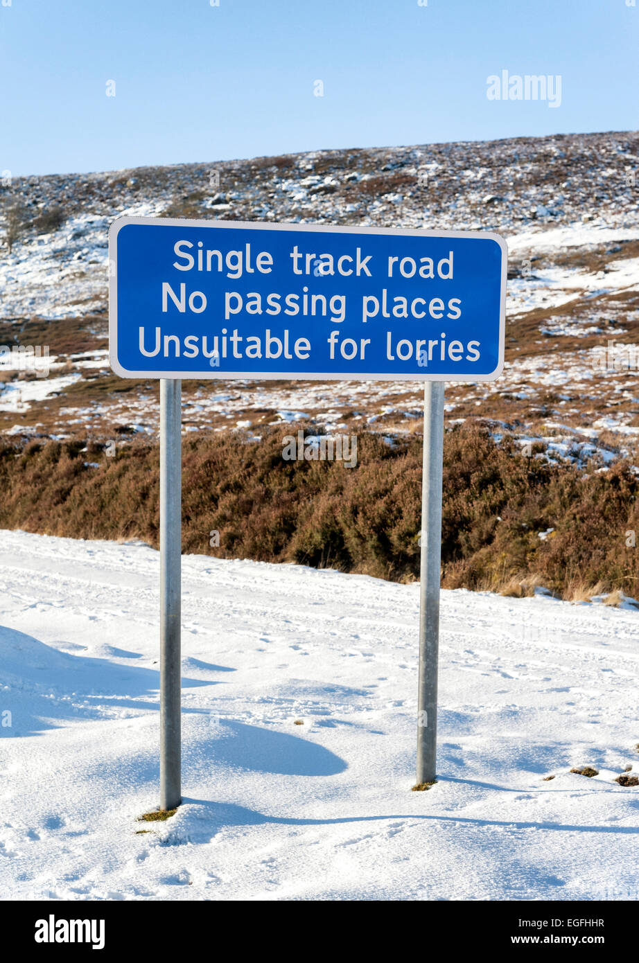 A road sign at the foot of Danby Rigg Stock Photo
