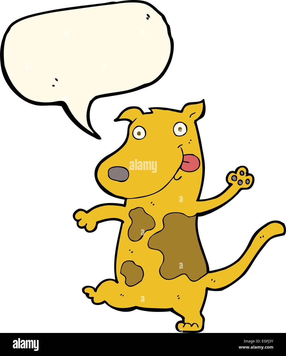 cartoon happy dog with speech bubble Stock Vector Image & Art - Alamy