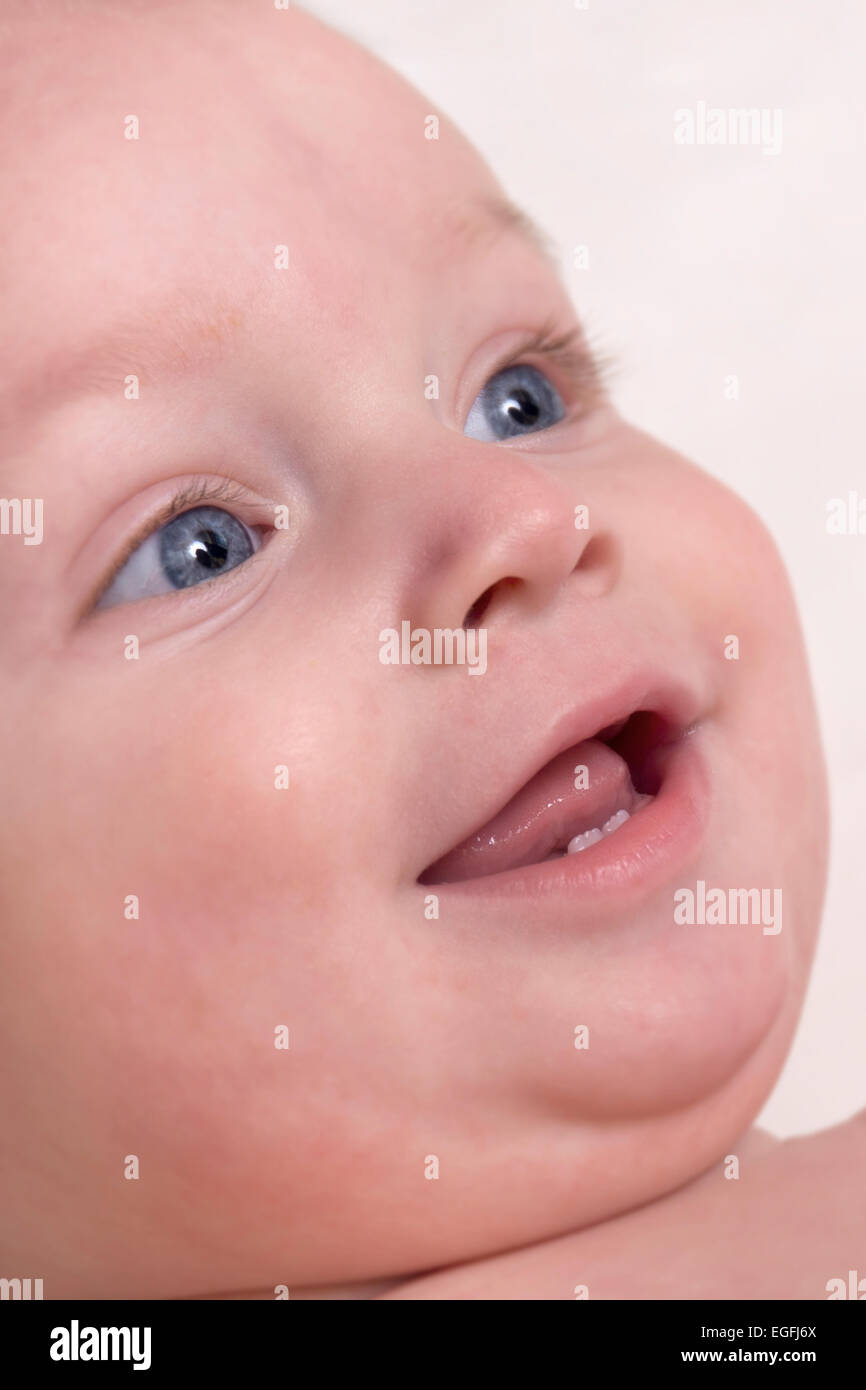 8 month old baby smiling Stock Photo