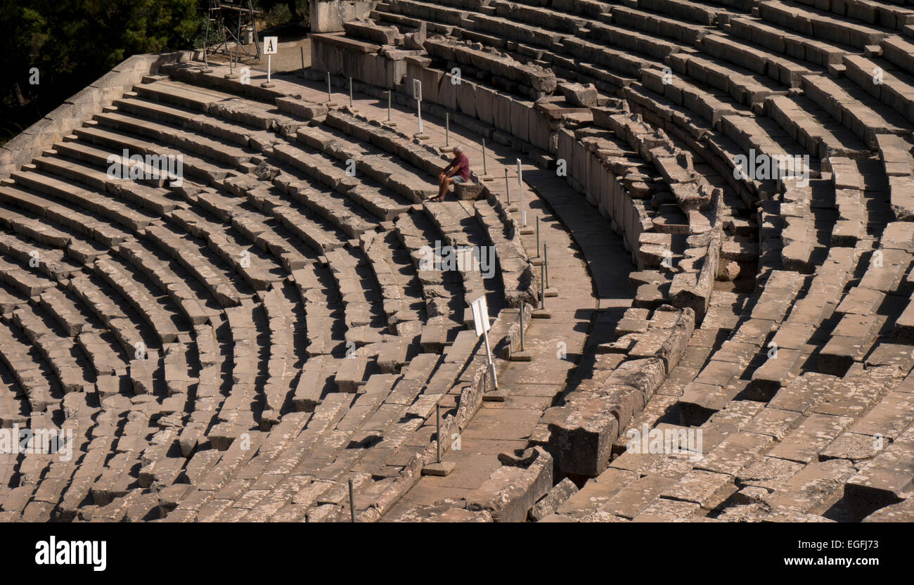 Ancient Theater of Epidaurus, Argolida, Peloponnese, Greece, Europe Stock Photo
