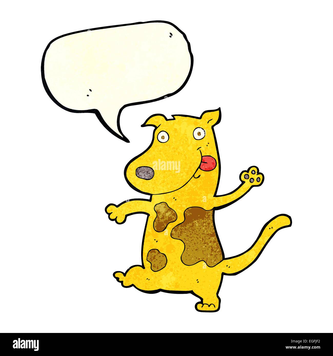 cartoon happy dog with speech bubble Stock Vector Image & Art - Alamy