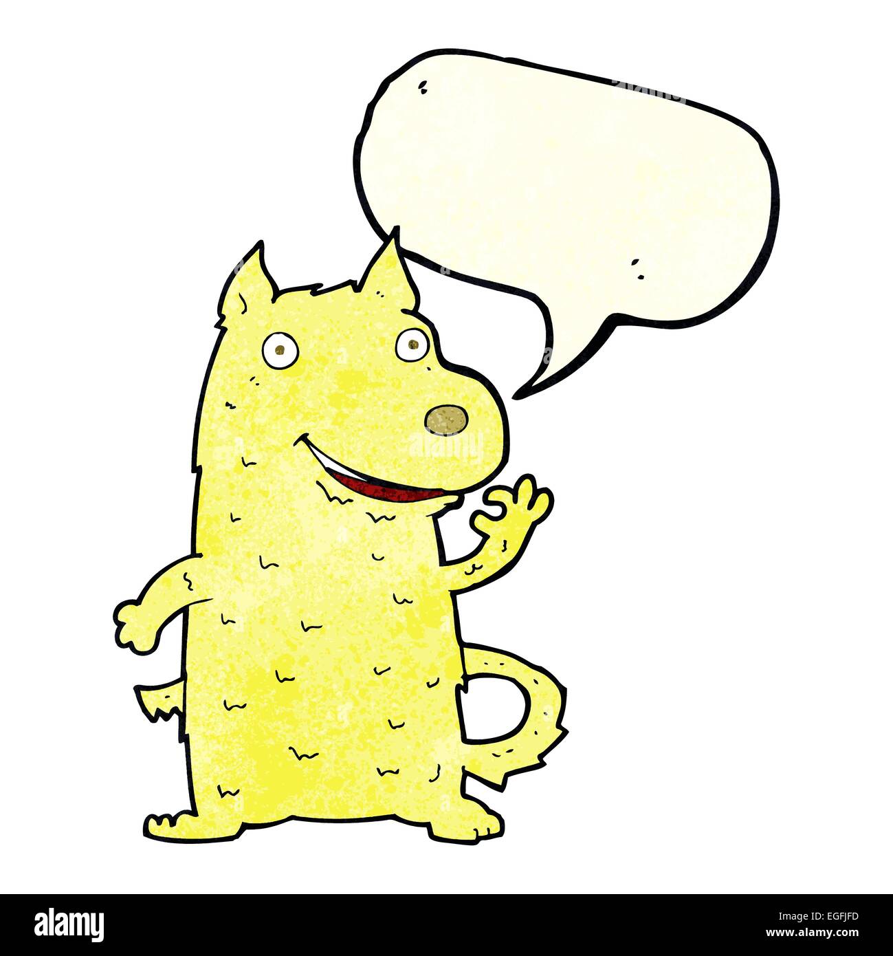 cartoon happy dog with speech bubble Stock Vector Image & Art - Alamy