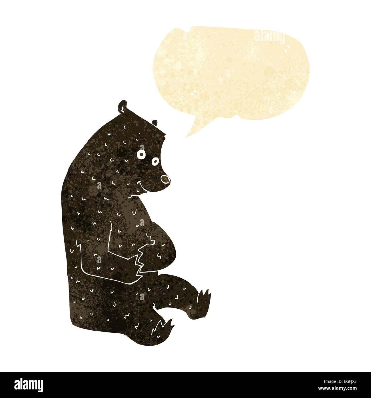 cartoon happy black bear with speech bubble Stock Vector Image & Art ...