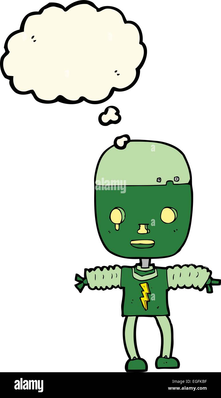 cartoon robot with thought bubble Stock Vector Image & Art - Alamy