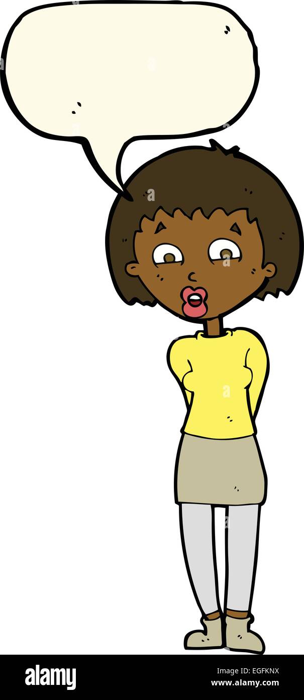 cartoon surprised woman with speech bubble Stock Vector Image & Art - Alamy