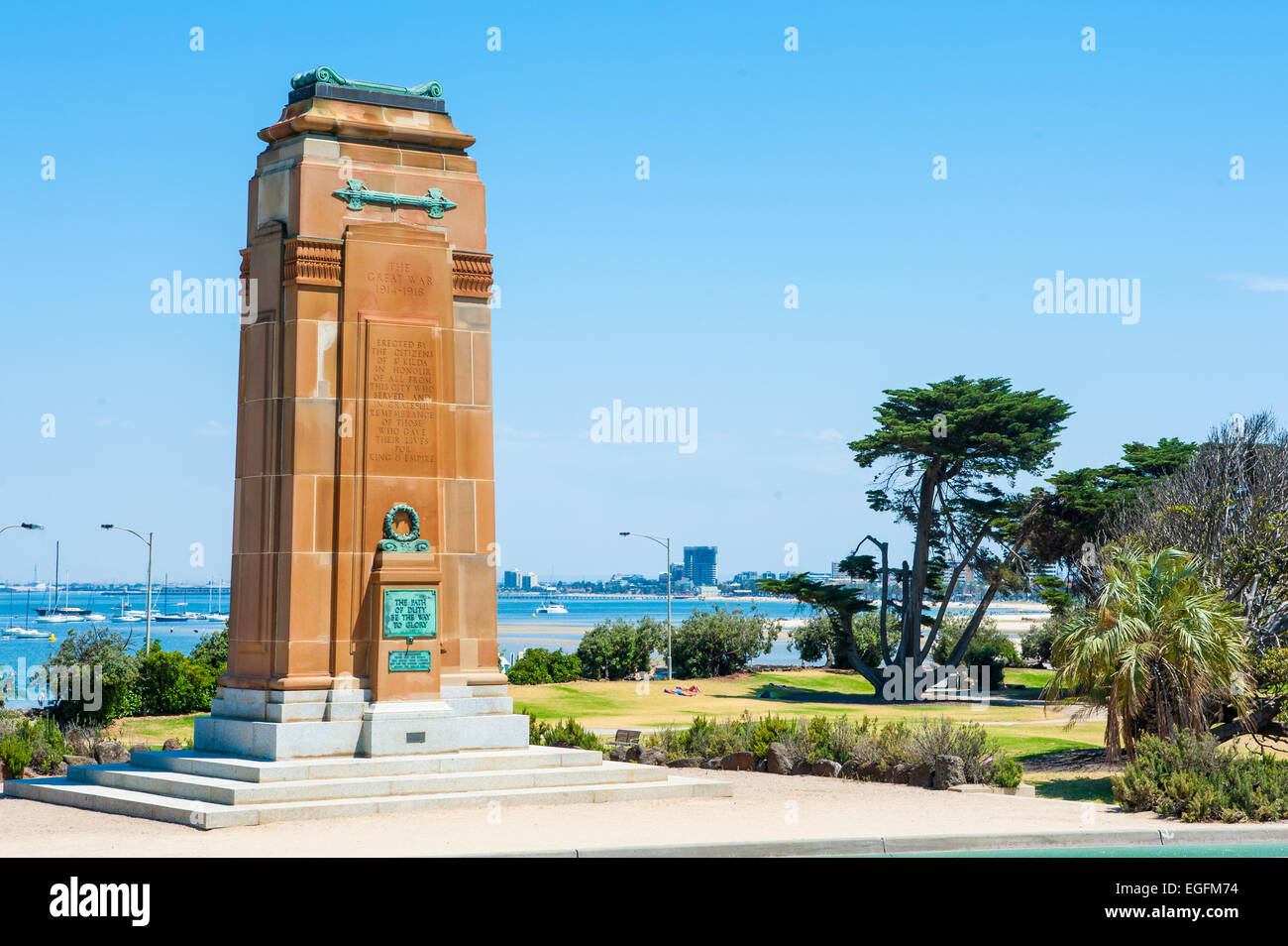 Great War memorial, Melbourne, Australia Stock Photo