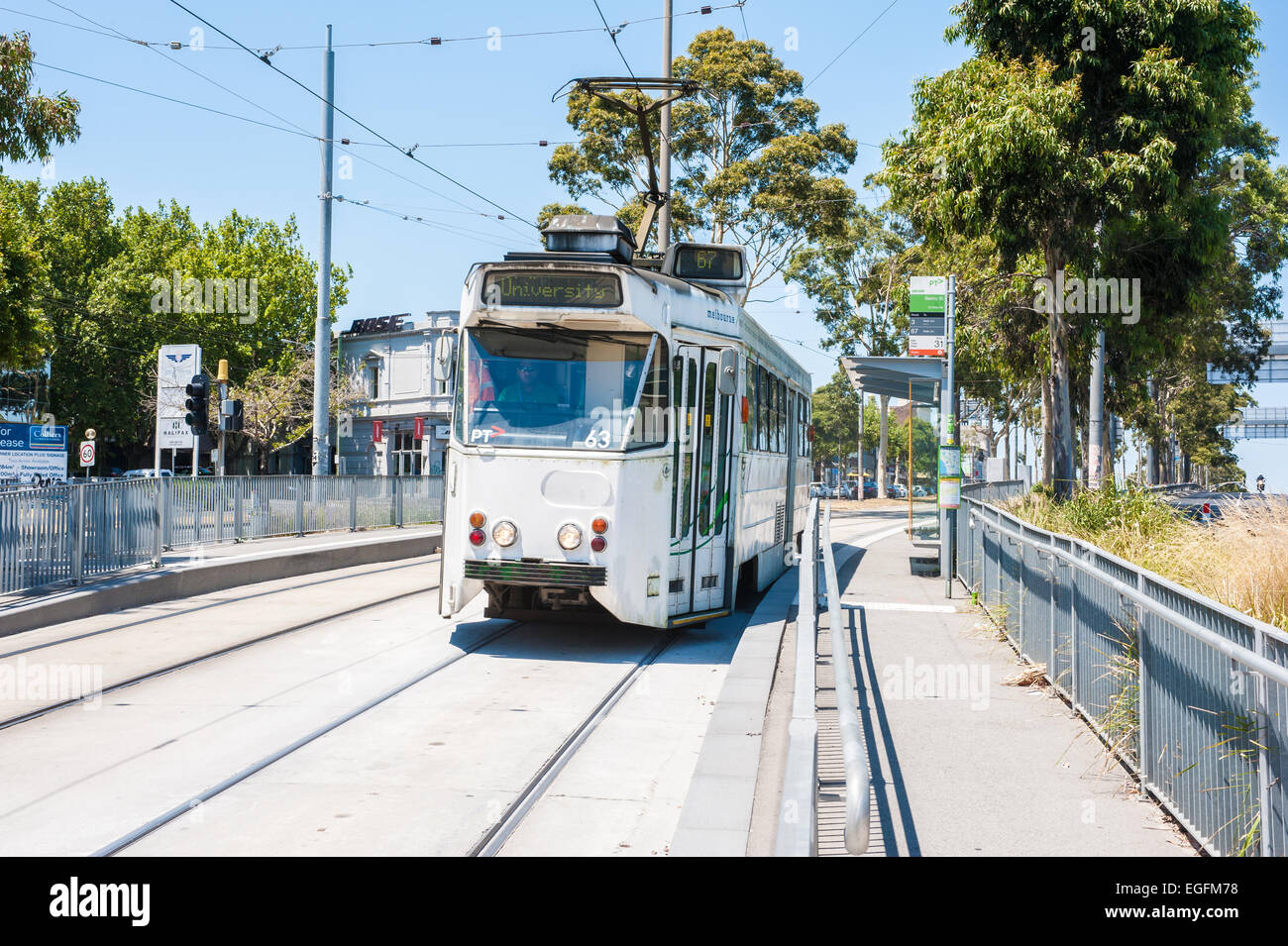 67 Tram to University, Melbourne, Australia Stock Photo