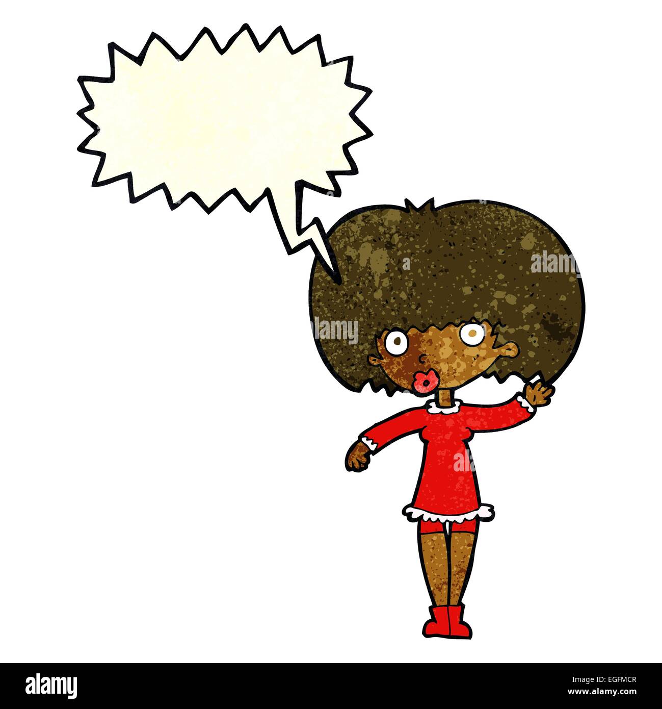 cartoon waving girl with speech bubble Stock Vector Image & Art - Alamy