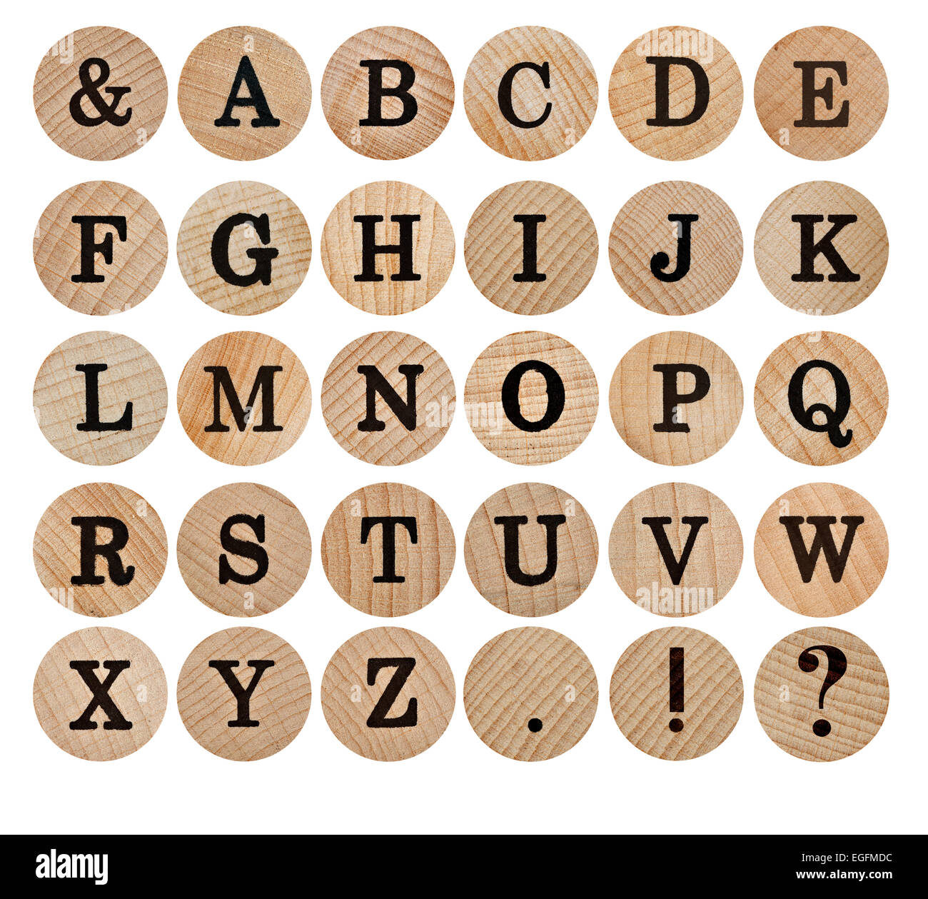 wooden alphabet - letters - type Stock Photo