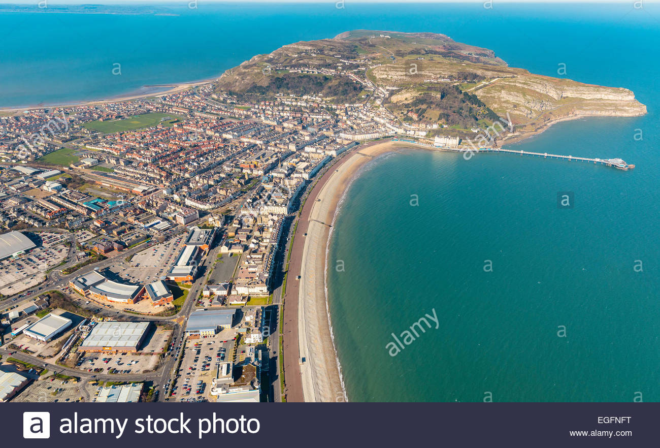 Aerial view of the Great Orme, Llandudno, North Wales Stock Photo Alamy