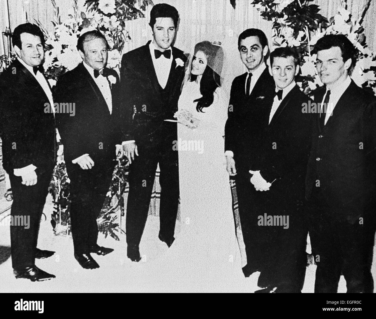 LAS VEGAS, NV - NOVEMBER 10 – Elvis and Priscilla Presley Wedding at the Aladdin Hotel, Las Vegas, Nevada, on November 10, 1997. Stock Photo