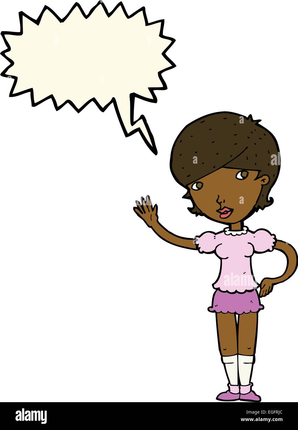 Cartoon girl waving bubble hi-res stock photography and images - Alamy