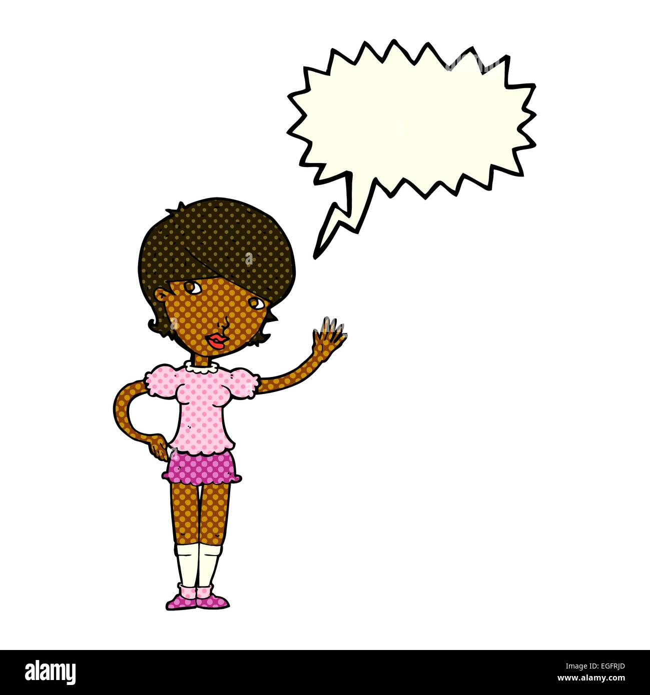 Cartoon girl waving bubble hi-res stock photography and images - Alamy