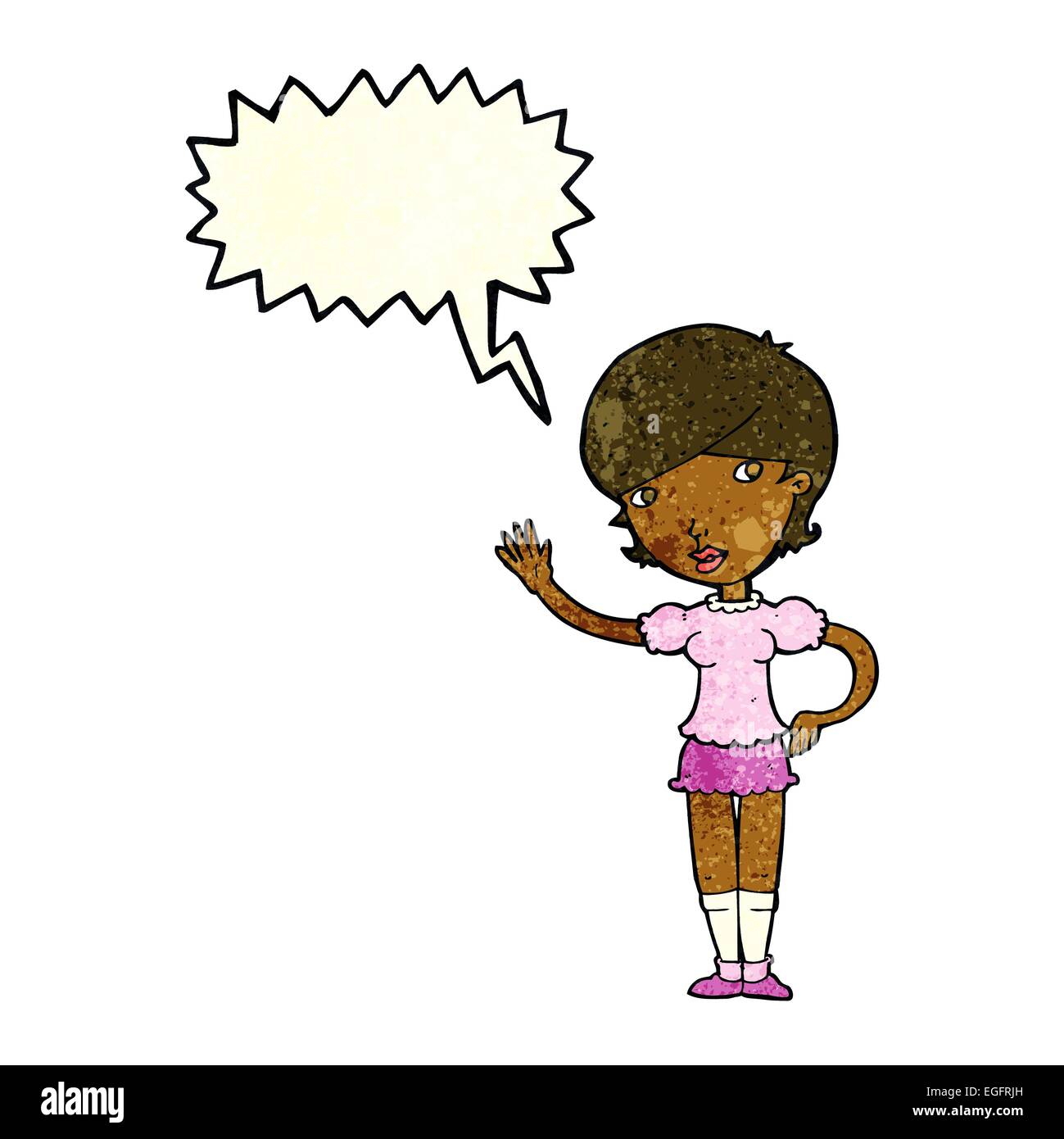 Cartoon girl waving bubble hi-res stock photography and images - Alamy