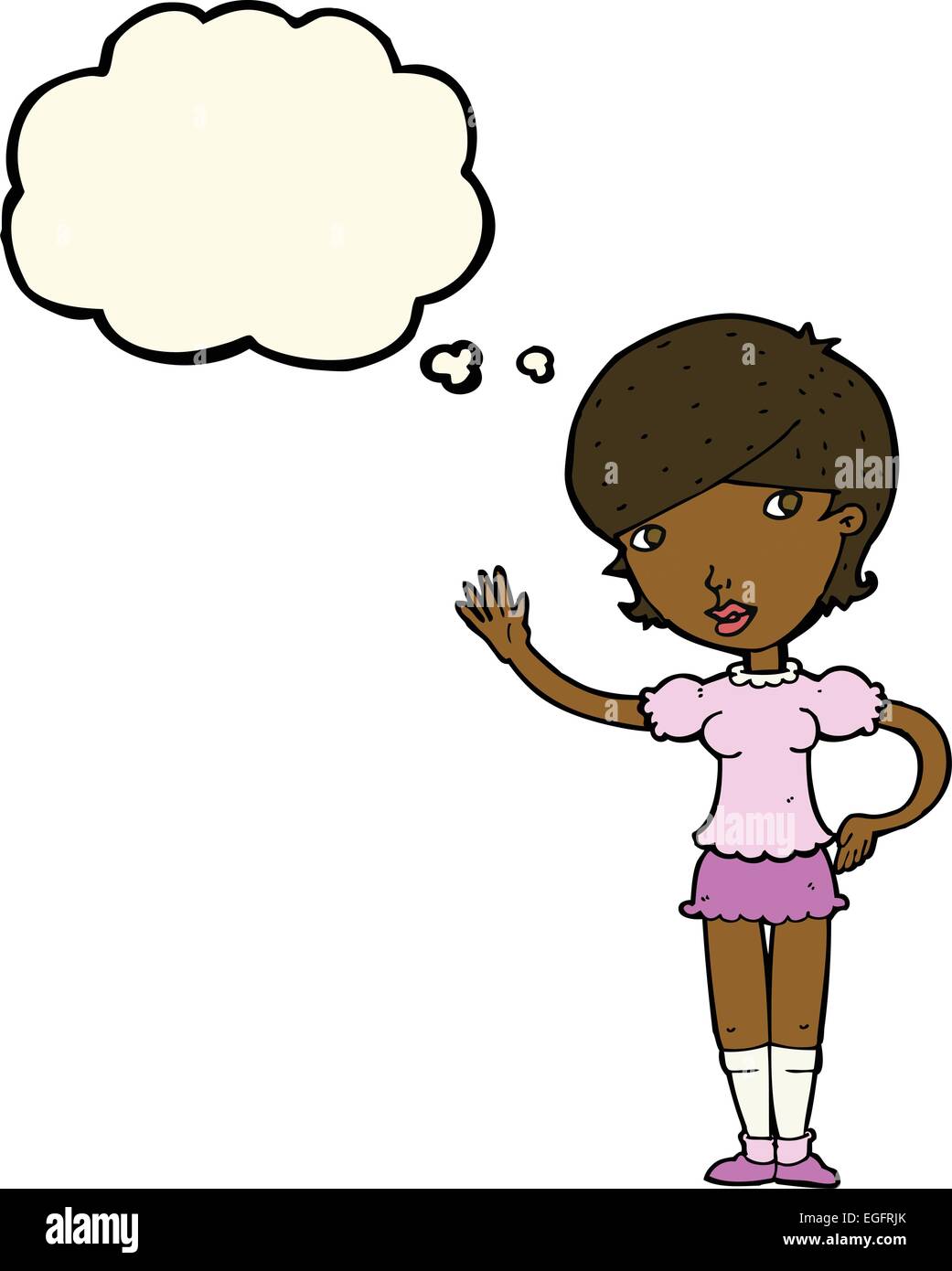 Cartoon girl waving bubble hi-res stock photography and images - Alamy