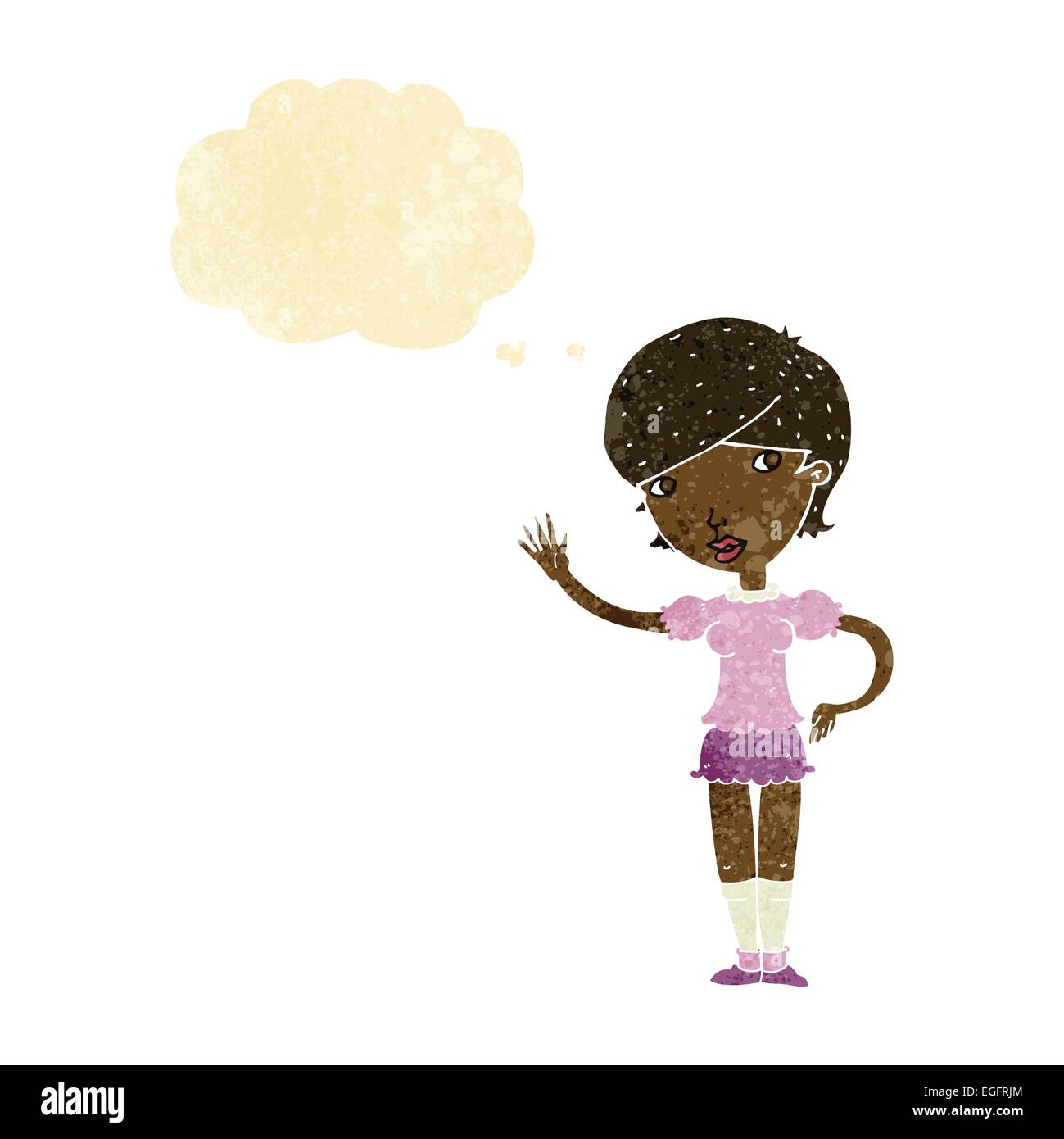 Cartoon girl waving bubble hi-res stock photography and images - Alamy