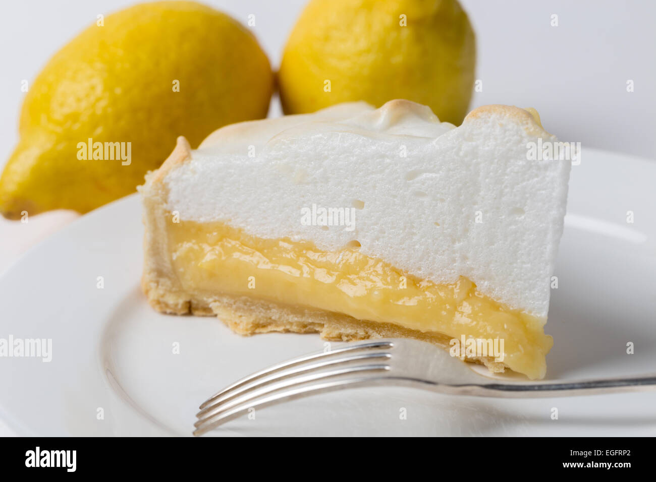 Homemade lemon meringue pie, a classic of European dessert cuisine Stock Photo