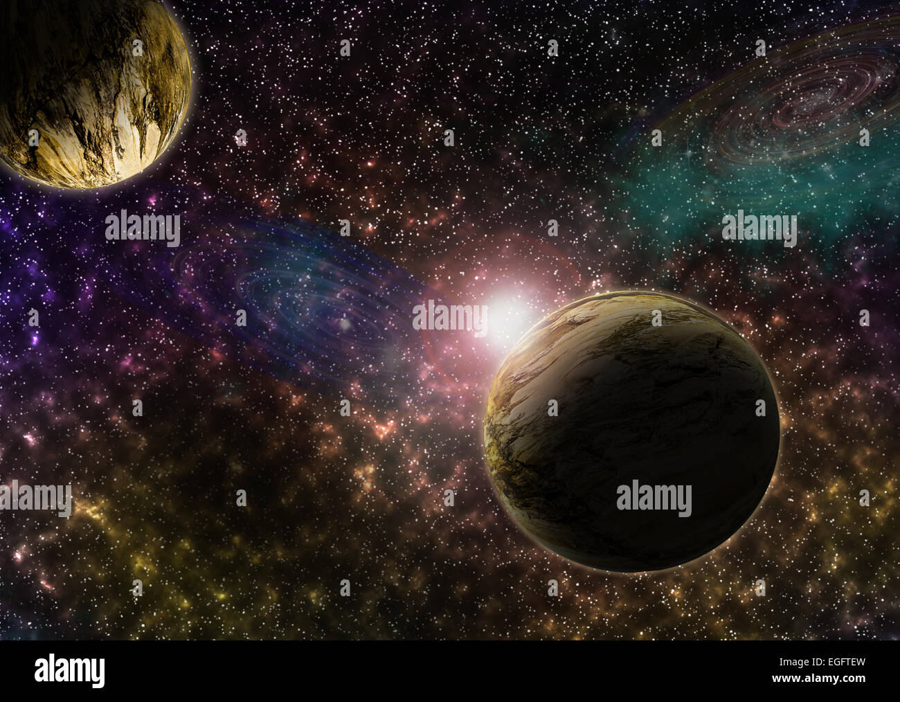 Illustration of a alien planet Stock Photo - Alamy