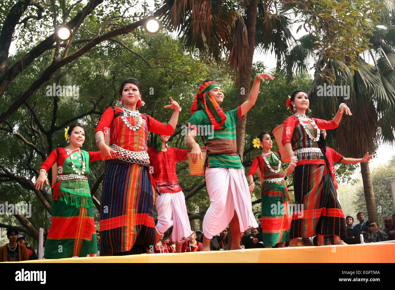 December 2014 -Tribal people presenting their traditional dance in a ...