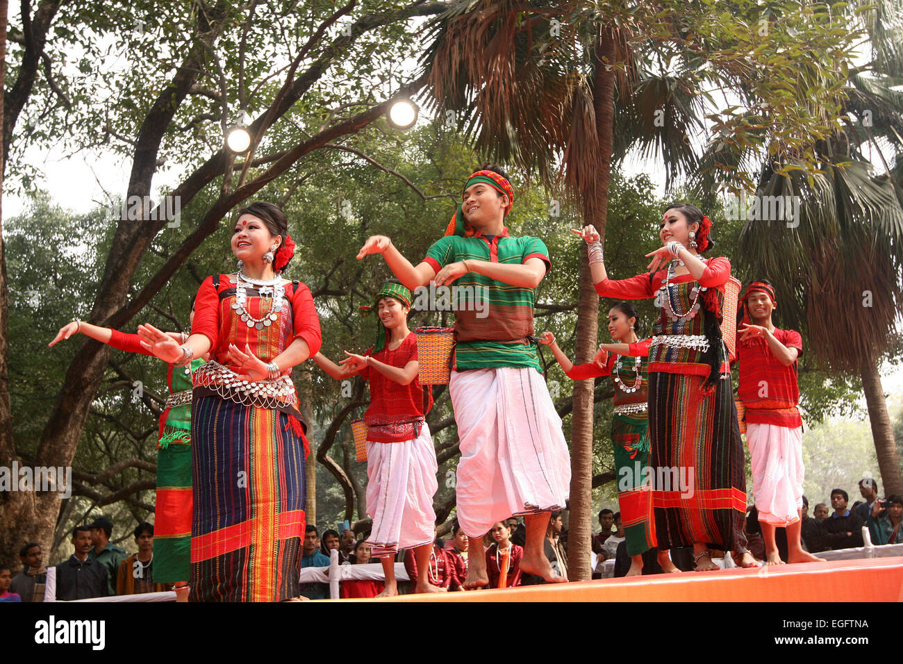 December 2014 -Tribal people presenting their traditional dance in a ...