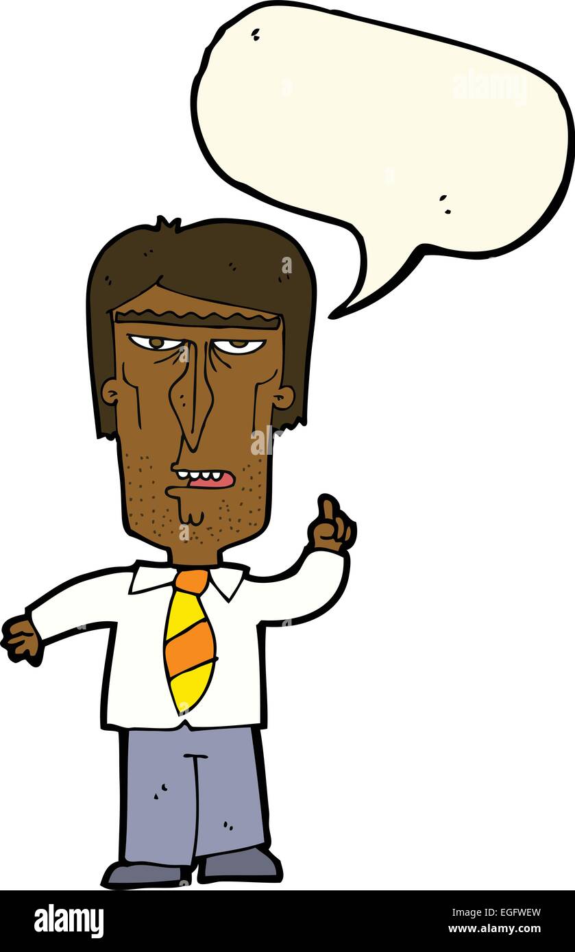 cartoon grumpy boss with speech bubble Stock Vector Image & Art - Alamy