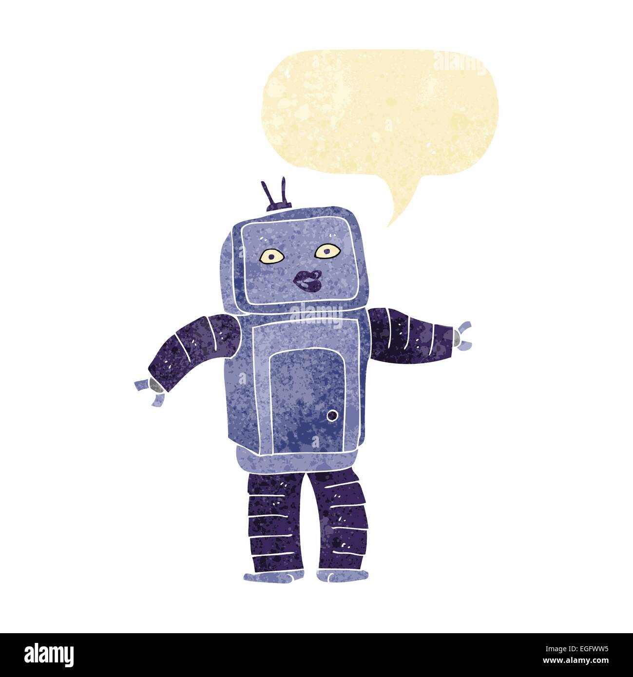 funny cartoon robot with speech bubble Stock Vector Image & Art - Alamy