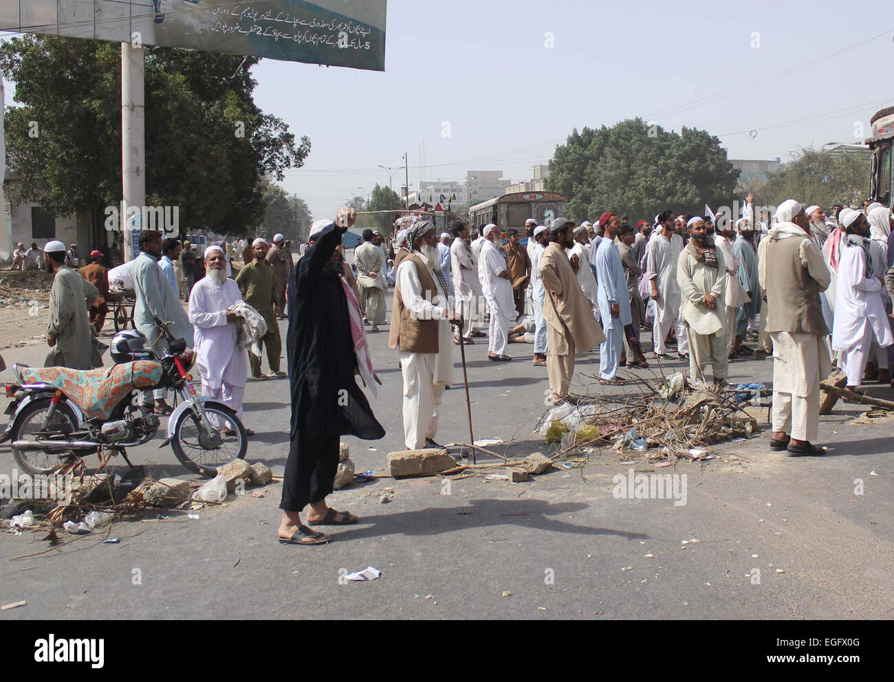 Residents of Sher Shah, Site area are protesting against shortage of ...