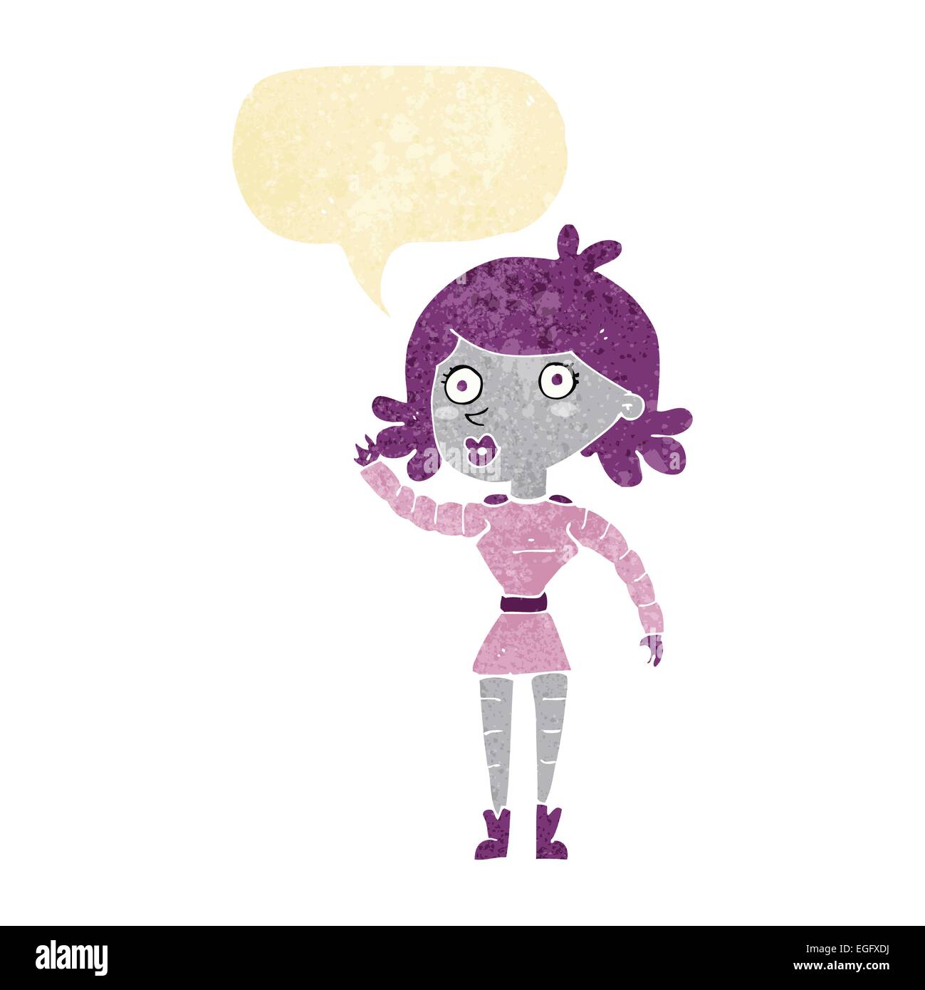 cartoon robot woman waving with speech bubble Stock Vector Image & Art ...