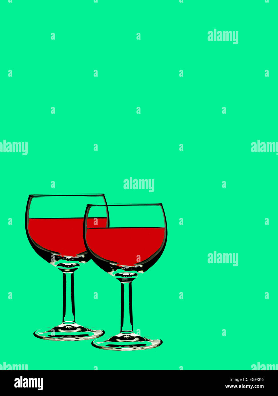 two glasses red wine Stock Photo